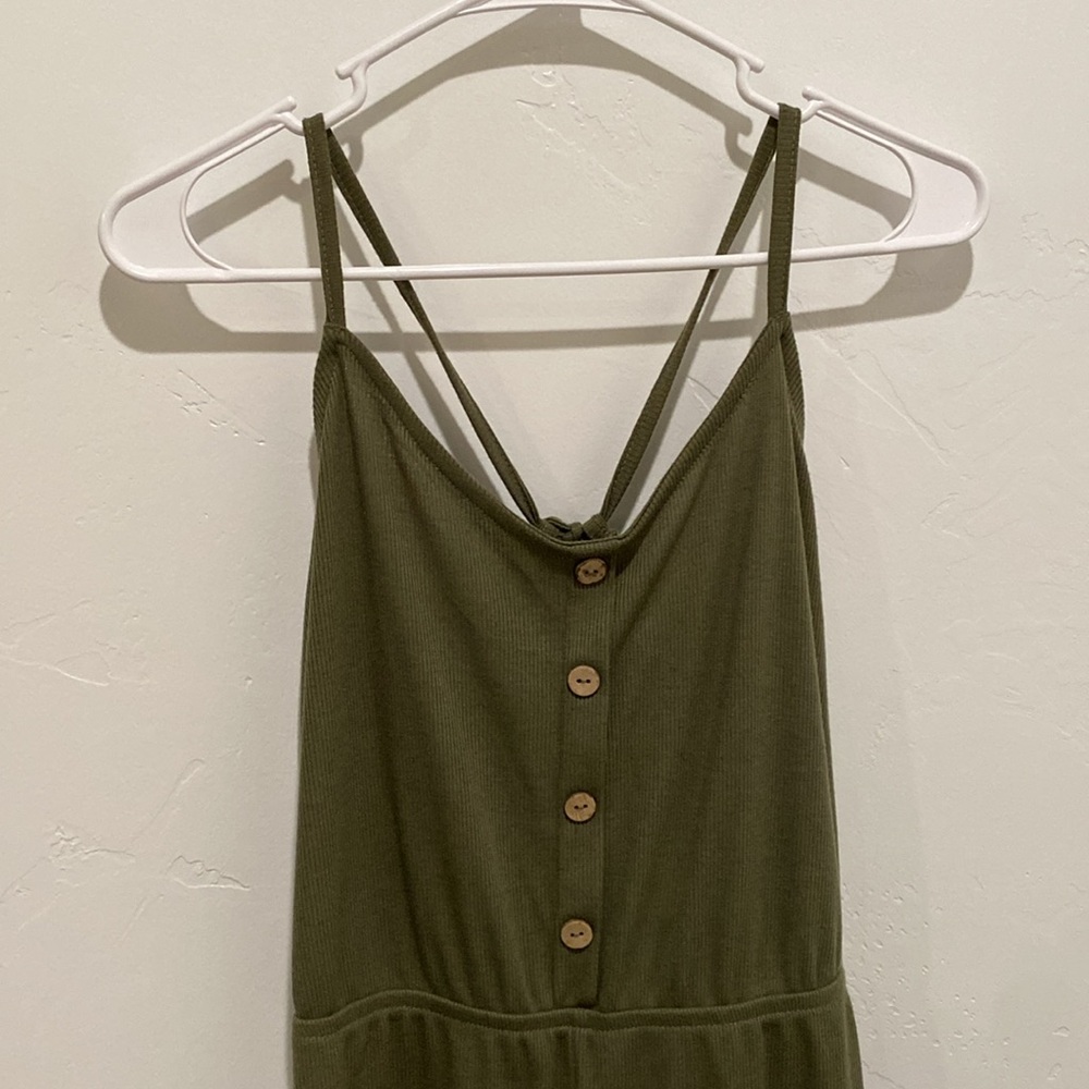 Iris Green Ribbed Romper - Picture 2 of 6